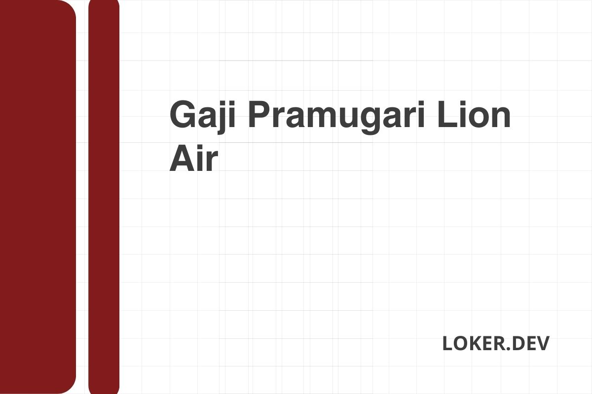 Gaji Pramugari Lion Air