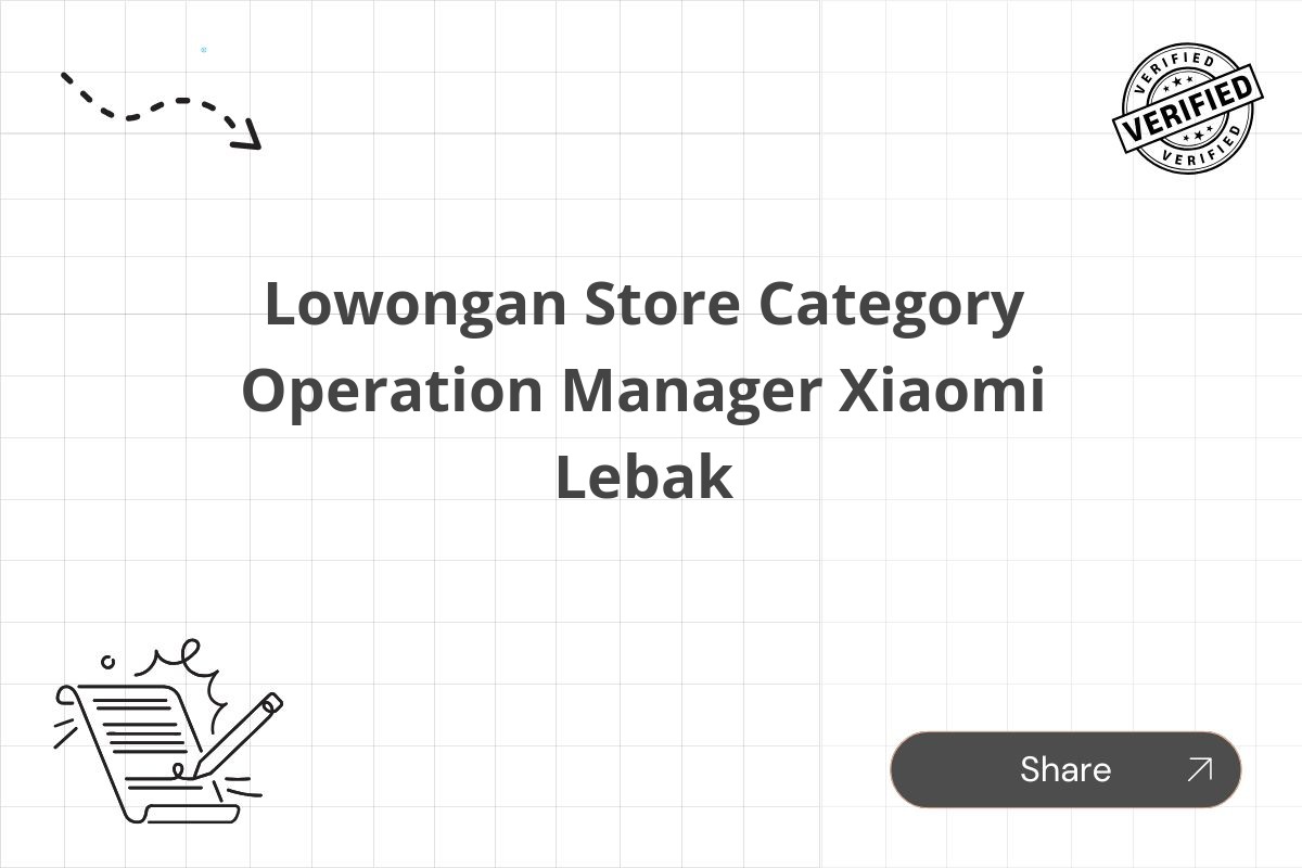 Lowongan Store Category Operation Manager Xiaomi Lebak
