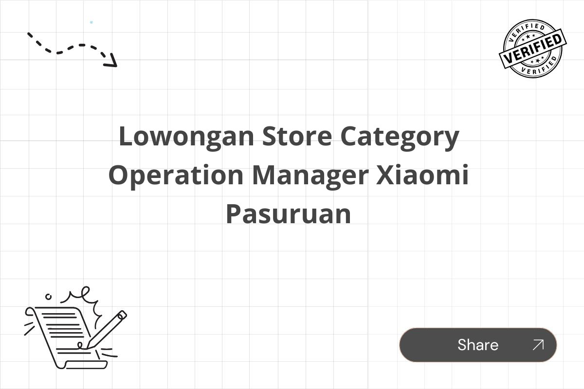 Lowongan Store Category Operation Manager Xiaomi Pasuruan