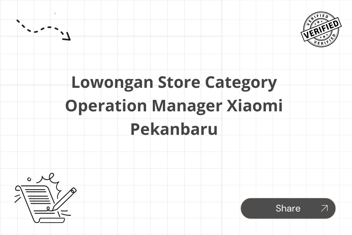 Lowongan Store Category Operation Manager Xiaomi Pekanbaru